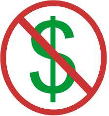 The international symbol for 'No Dollars'.